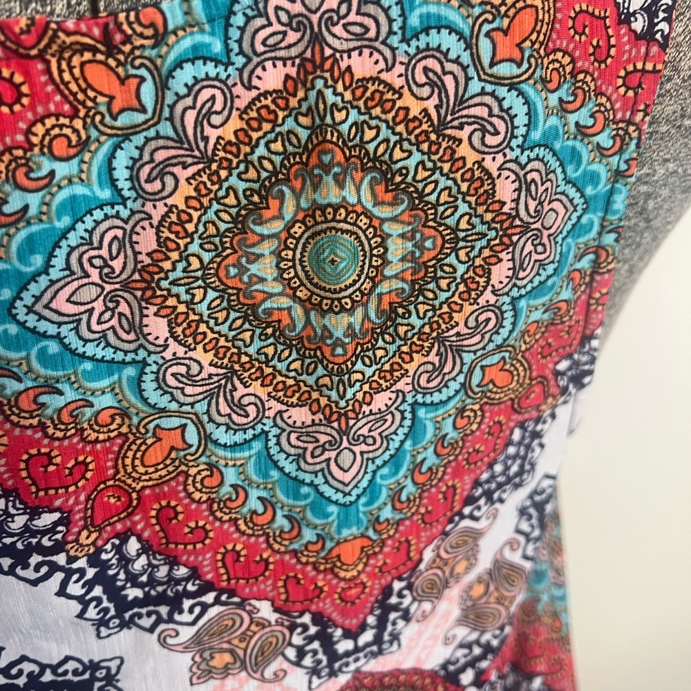West Kei Multi Color Sleeveless Tunic Blouse Knitted Top Size X-Large - Picture 7 of 10